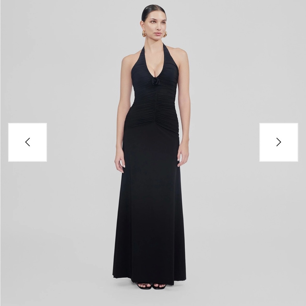 Maygel Coronel Roman Black Maxi Dress